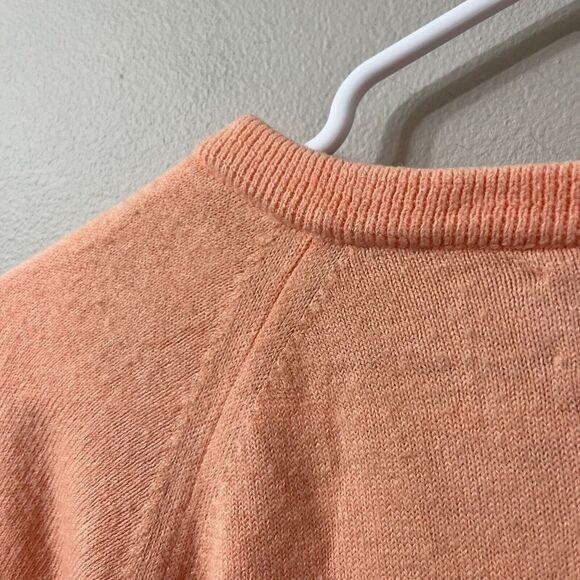 Vtg 80s Thane John Norman Mens Orange Pullover Sweater Large Classic Knit V Neck - Picture 7 of 8